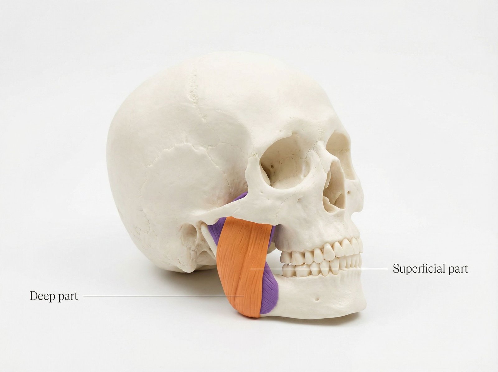 Anatomie du masséter et des muscles de la mâchoire, vue latérale