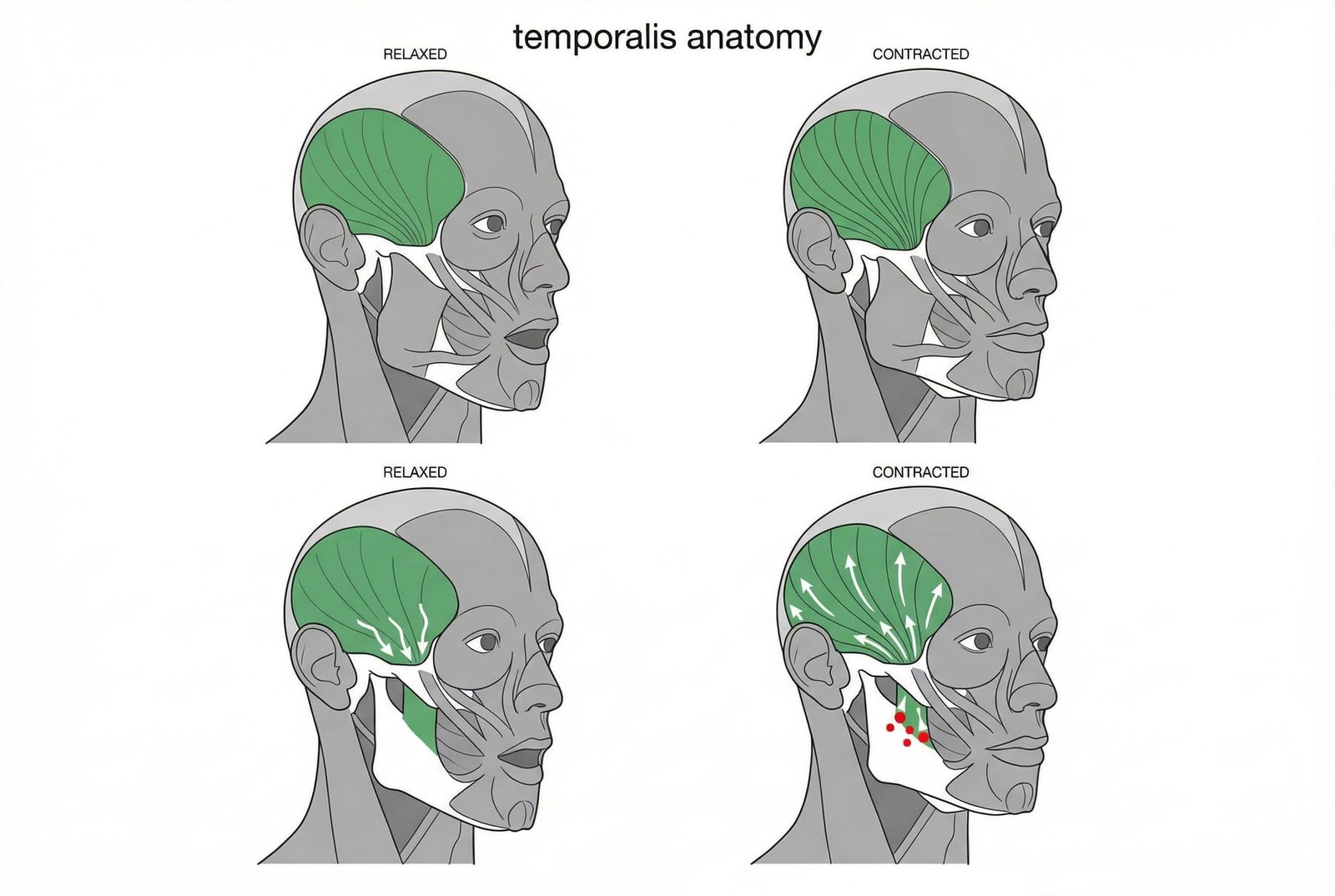 Temporalis Trigger Point Locations and Referral Zones